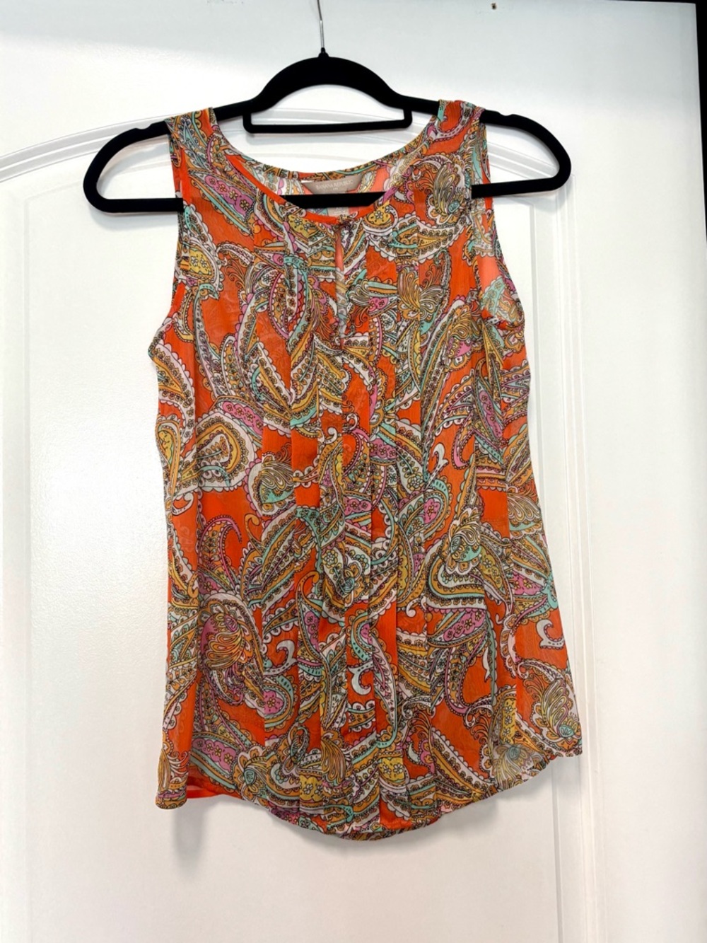 Banana Republic Orange Paisley Sleeveless Tank